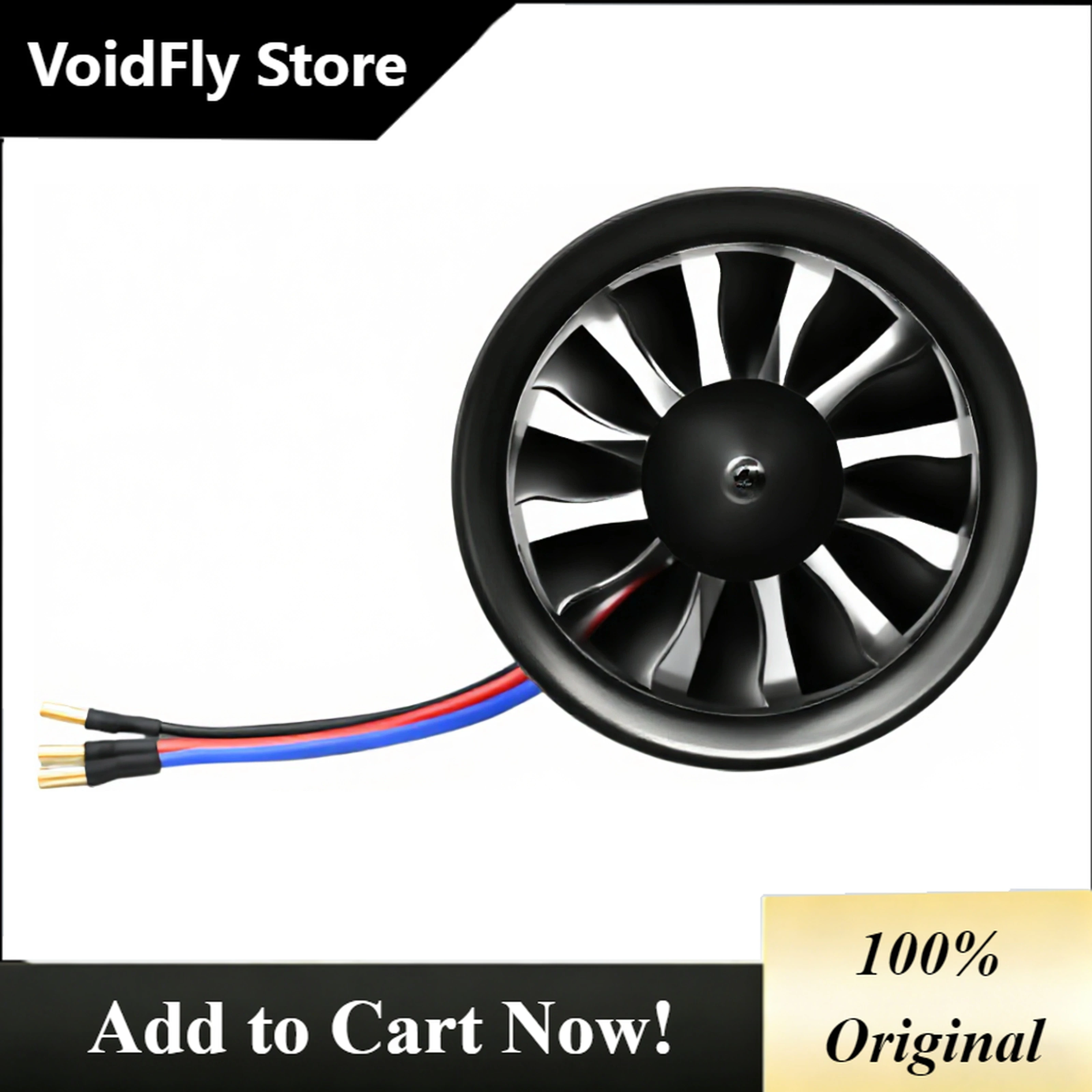VoidFly 90mm EDF 12 Blades Ducted Fan with 6S 4250-1450KV RC Brushless Motor 120A ESC 3-6S Electric Speed Controller for RC Jet
