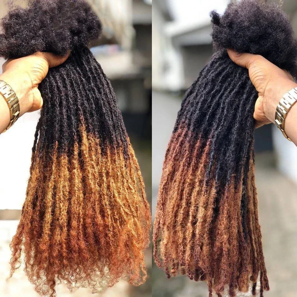 Capelli umani Dreadlocks Loc Extensions Kinky Straight Wholesale Crochet trecce estensioni dei capelli Remy brasiliani 10 20 40 60 fili