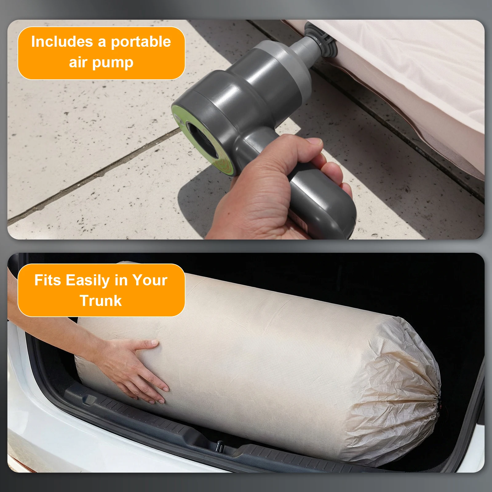 

Надувной матрас для кемпинга для Tesla Model Y с насосом, мягкий матрас на заднее сиденье, грузоподъемность 440 фунтов, толщина 2,36 дюйма, для смены работы/дневного сна