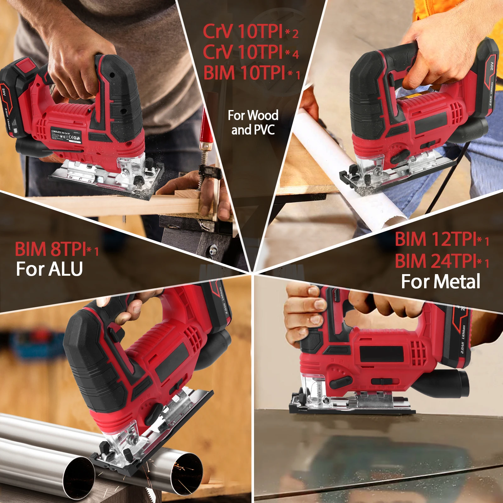 Elektryczna wyrzynarka do drewna, elektronarzędzie, wyrzynarka akumulatorowa 20V, zestaw wyrzynarki, wielofunkcyjna wyrzynarka z regulacją prędkości, wtyczka EU