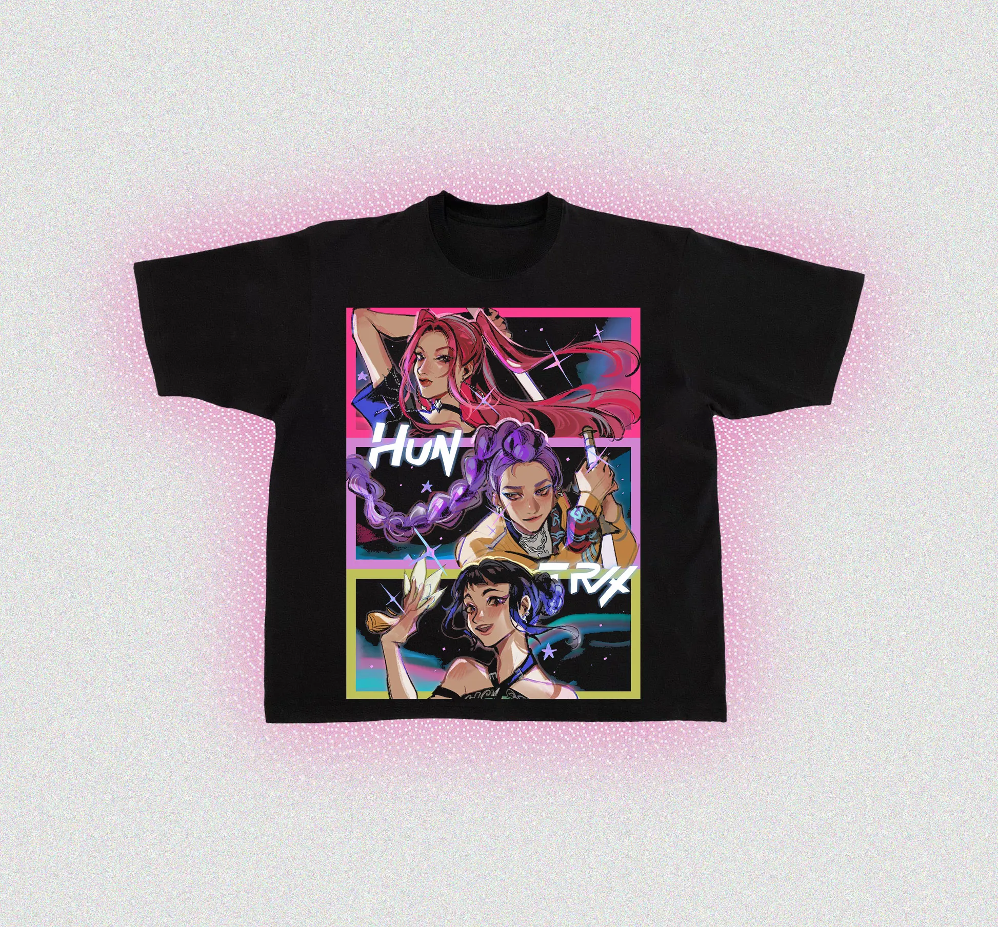 Kpop شيطان الصيادين الأصلي الرجال النساء تي شيرت عادية القطن المتضخم Y2k زوجين للجنسين قصيرة الأكمام الإناث الذكور الملابس تيز #3