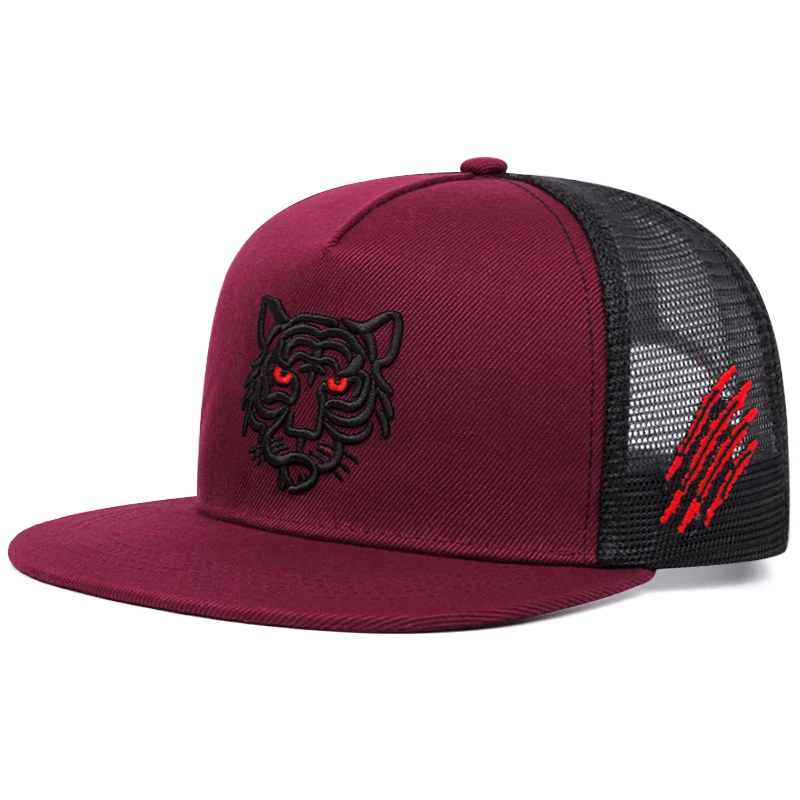 Tiger Embroidery Baseball Cap Men Adjustable Cotton Trucker Net Hat Fashion Casual Snapback Hats Breathable Golf Cap Male