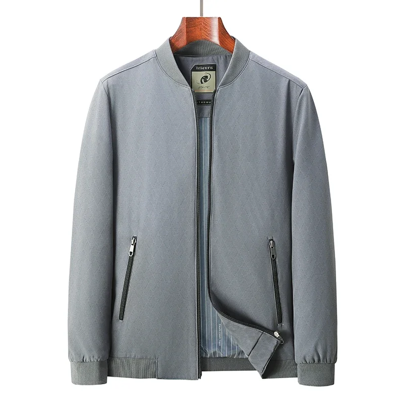 

Fashion Vogue Nice Pop Pattern Autumn Men Jackets Stand Collar Plaid Rib Sleeve Casual Coat Daily Business Men Clothes Coat