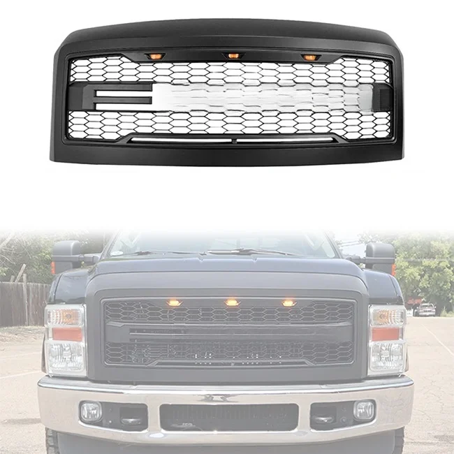 

LUMA Accessories Truck Parts Black ABS Plastic Car Bumper Grill Super Duty Fit for 2008-2010 Ford F250 F350 F-250 F-350