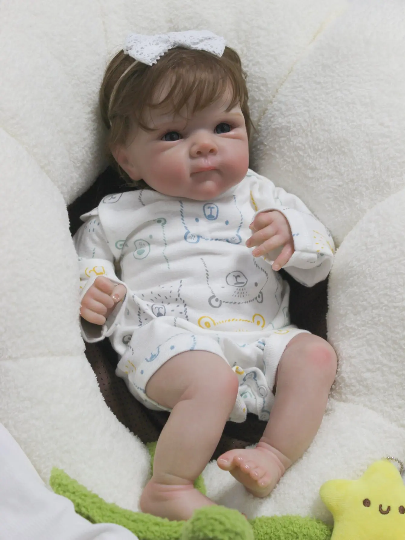 Silicone Reborn Doll com Soft Cloth Case, Boneca Realista, True Vienna, Presentes para Crianças, Live, Unisex, 50 cm