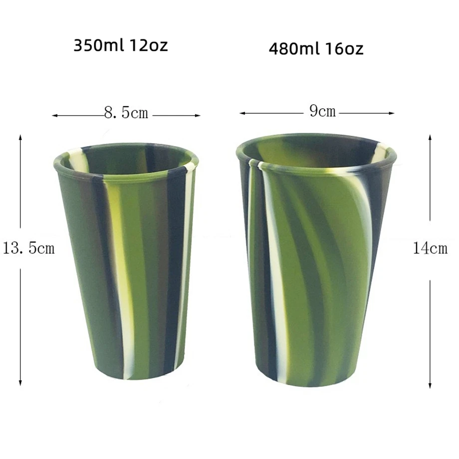 Imagem -06 - Copo Caneca do Curso Copo de Silicone Não-quebrado Peças Lote 12oz 350ml 16oz 480ml Reutilizável Portátil Bpa Vidro 200