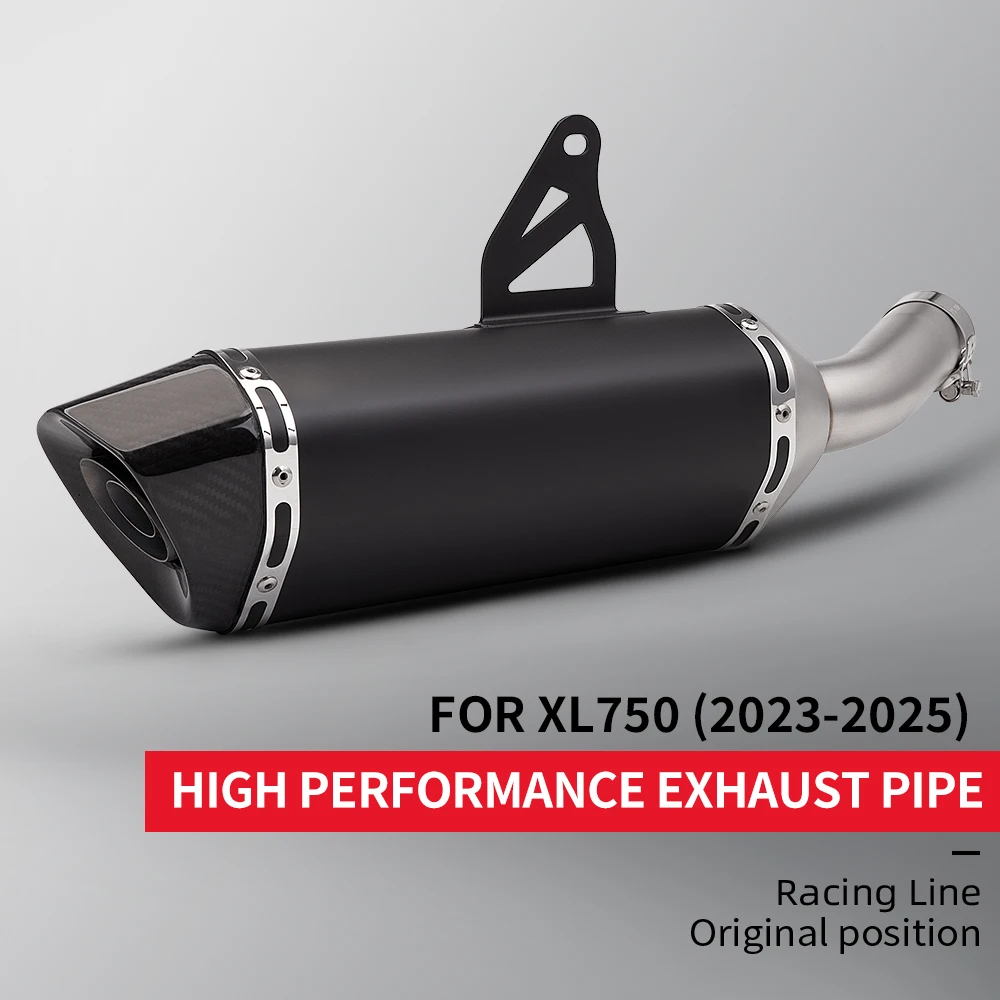 

For XL750 2023-2023 Motorcycle Exhaust Carbon Fiber Laser Tube Slip-On Mid Exhaust