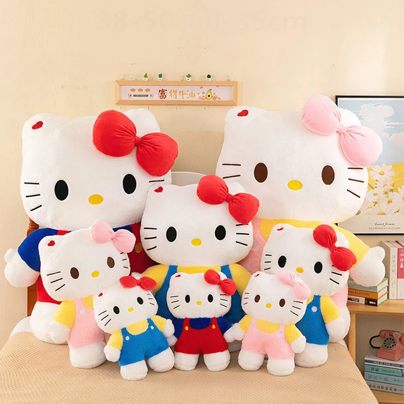 

Sanrio Kawaii Standing KT Cat Plush Toy Hello Kitty Big Size Stuffed Doll Cute Hugging Pillow for Kids Birthday Xmas Gift