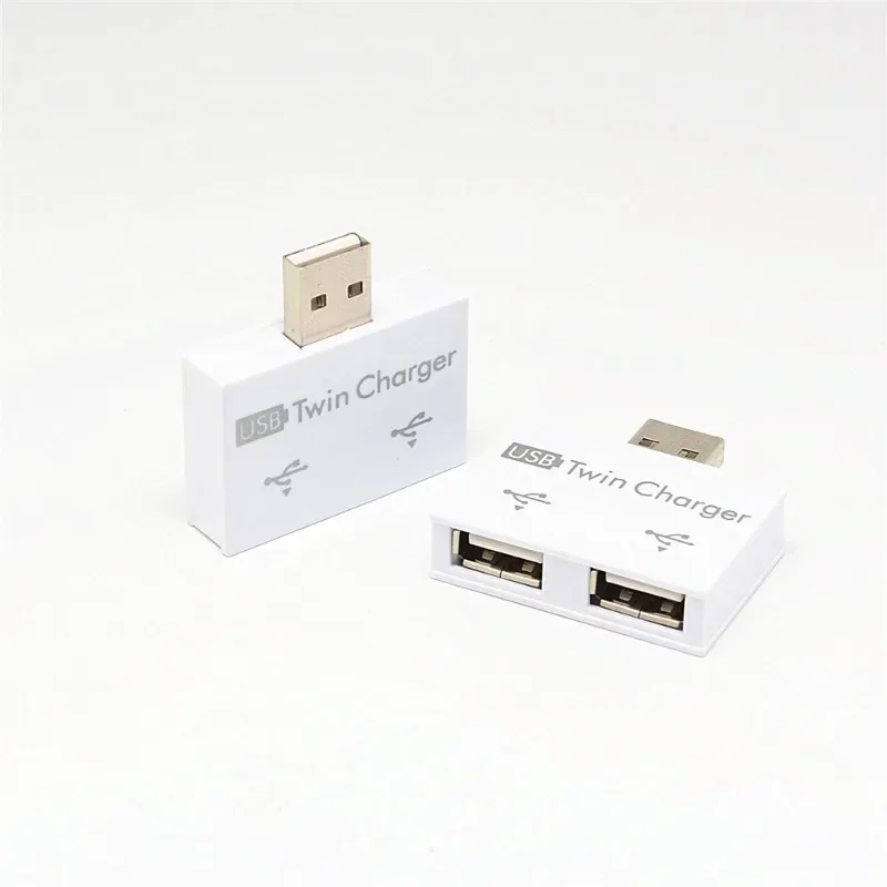 Разветвитель USB 2,0, переходник с 1 штекера на 2 порта, для телефона, ноутбука, ПК, периферийные устройства, аксессуары для зарядки компьютера