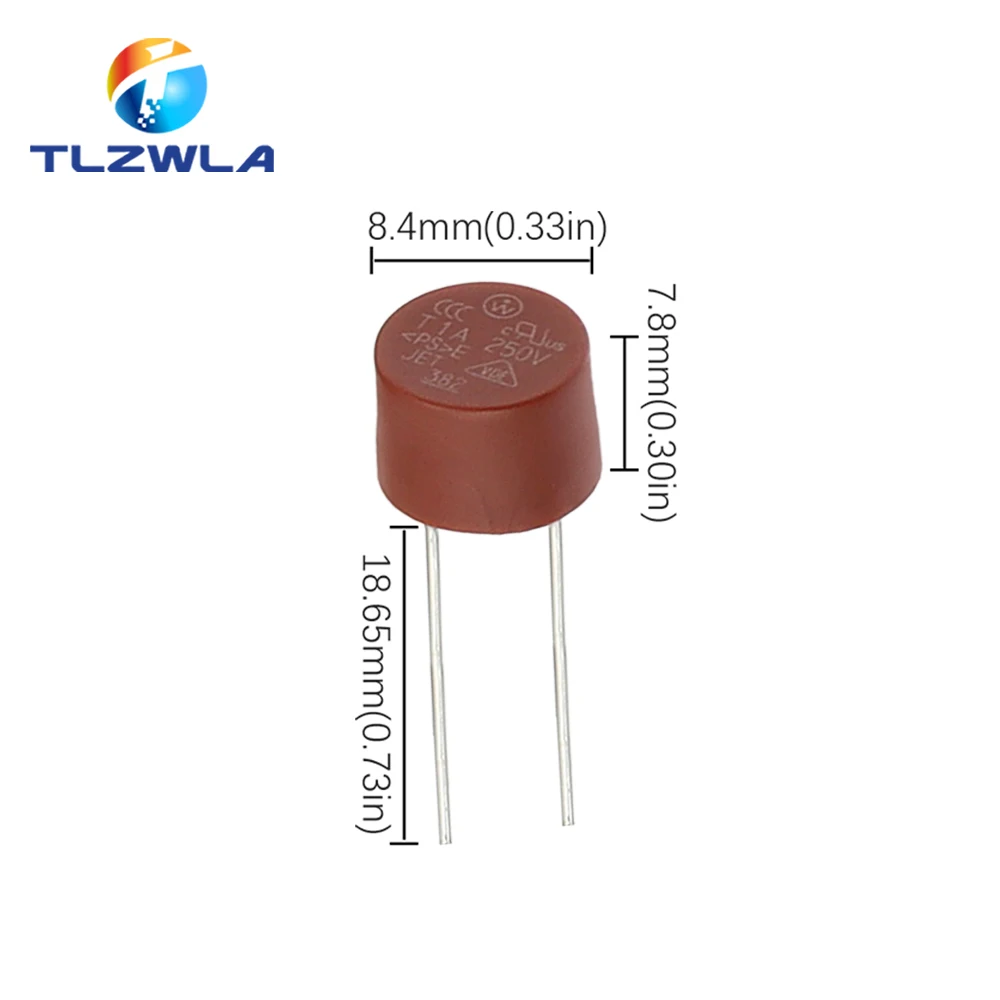 10PCS Round Fuse Slow Blow 500mA 1A 2A 2.5A 3.15A 4A 5A 6.3A 8A 10A 250V 382 Plastic T2A LCD TV Power Board