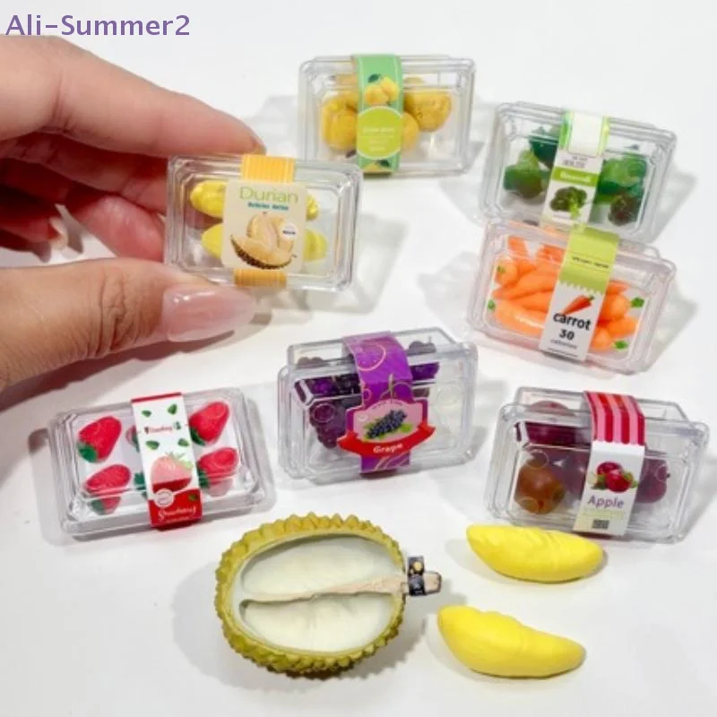 

{Summer2} 1:6 Scale Dollhouse Food Playset: Supermarket Vegetable Fruit Set with Clear Box