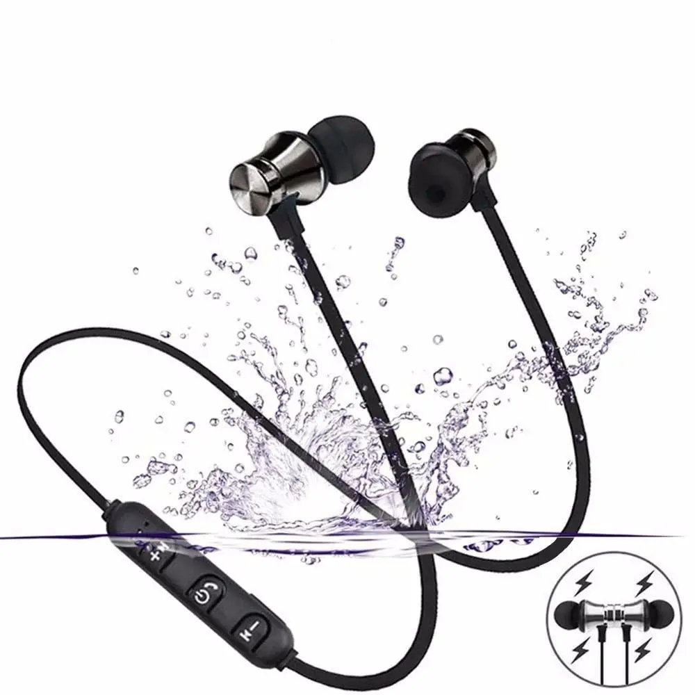 In-Ear Stereo Music Headset with Mic Handsfree Phone Neckband Hanging Neck Wireless Bluetooth Earphone Sport Earbuds Magnetic view 3