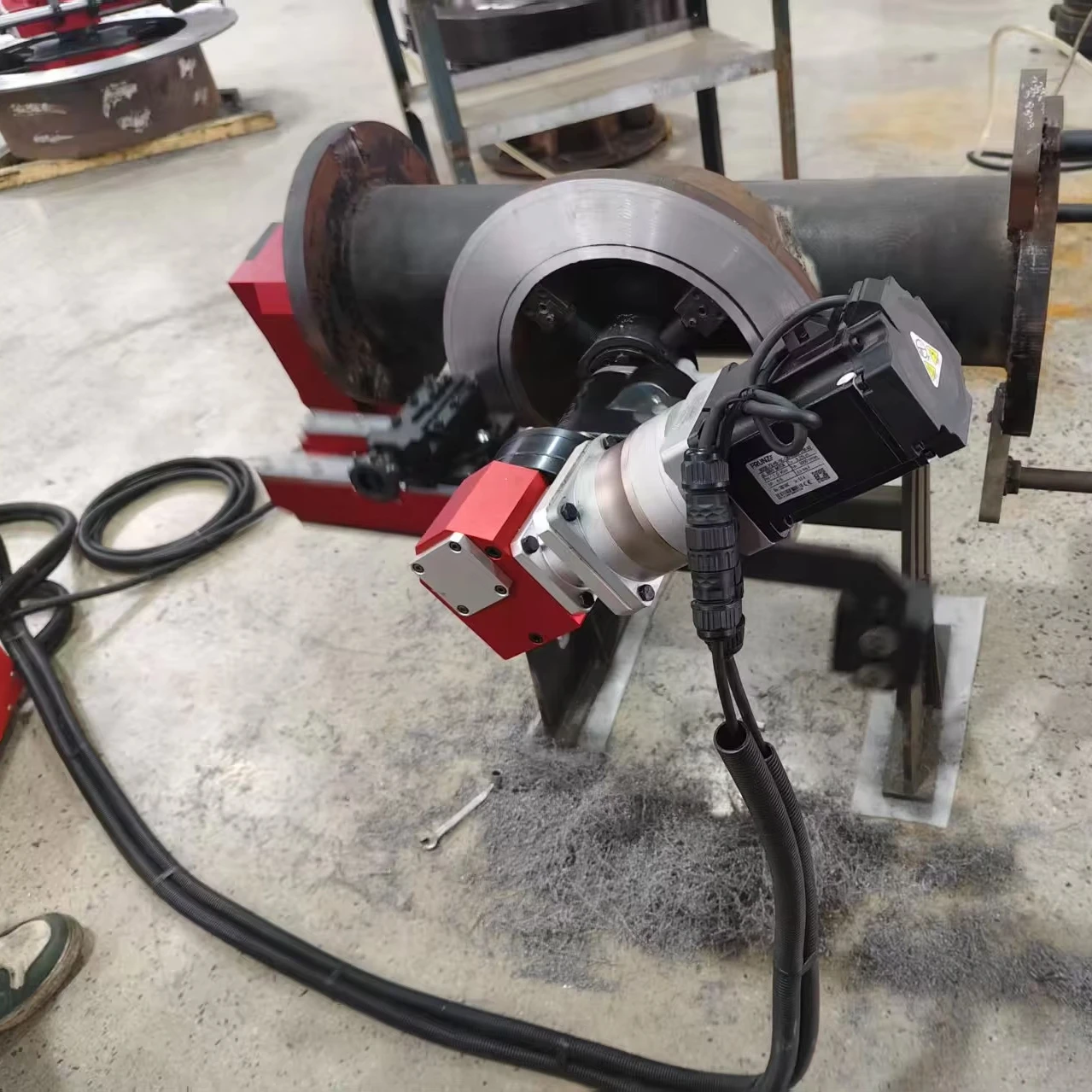 SERIN FLS-610 Electric Flange Facing Machine ID-Mounted Gear-Driven Automatic Pipe Applications Machinery Construction 220V 1