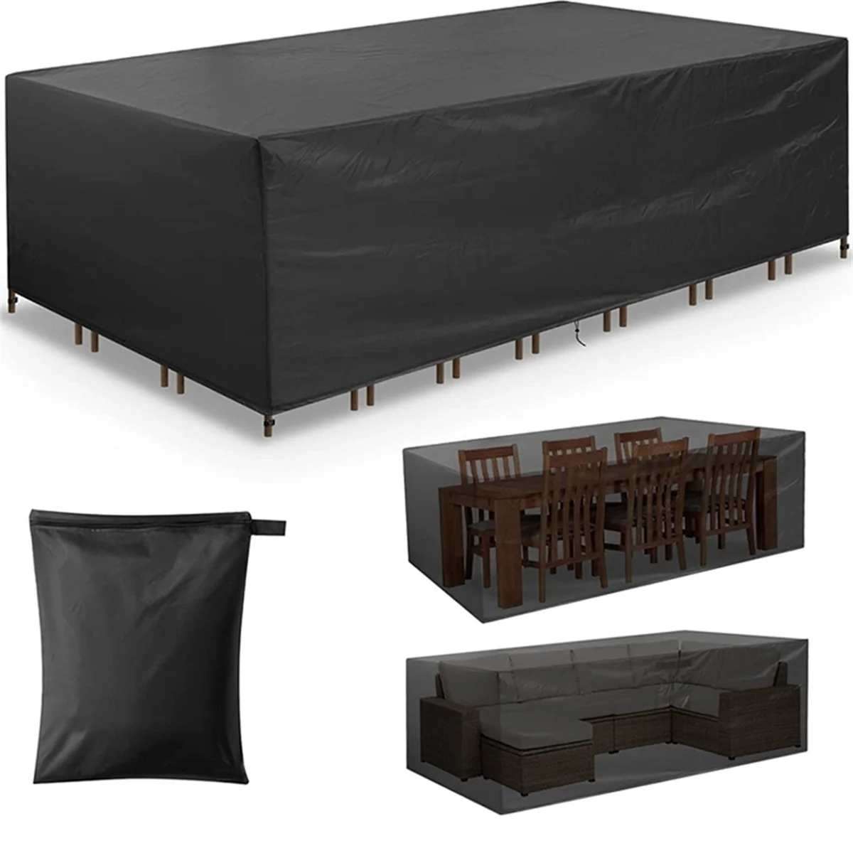 Patio Furniture Set Cover Waterproof,Heavy Duty Funiture Covers for Outdoor Sectional Sofa Set Wicker Rattan Table XXL