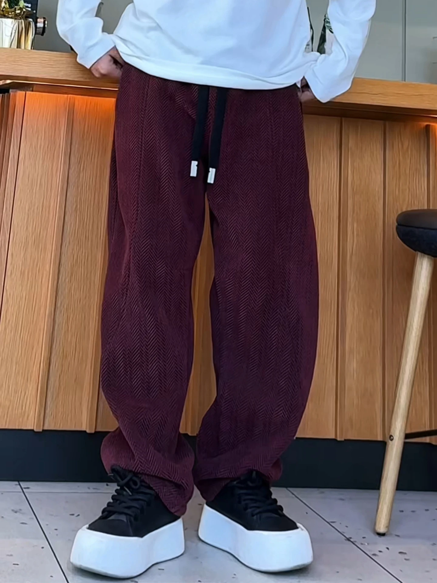 

Новогодние мужские повседневные брюки Fce, прямые спортивные штаны на подкладке, высококачественные, с геометрическим узором, для праздника