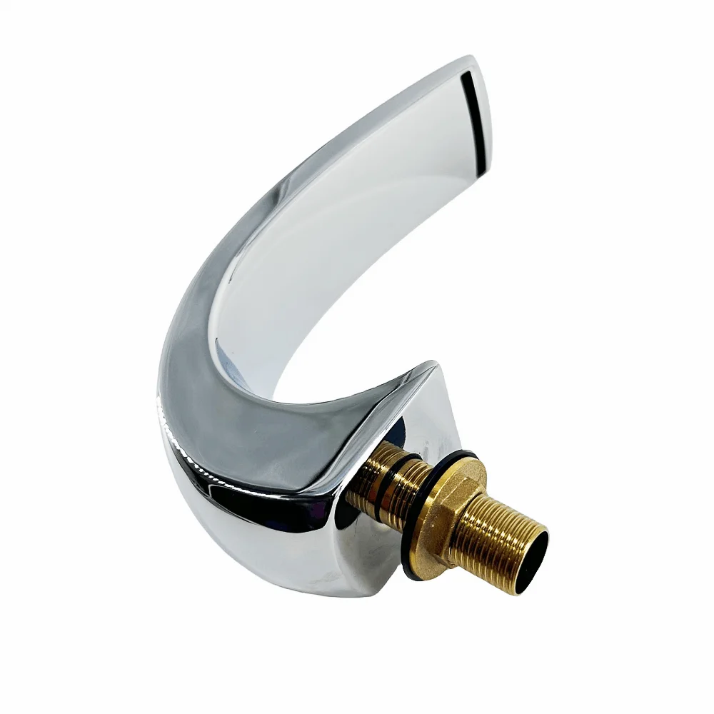 304 Stainless Steel Brass Flat C Waterfall Bathtub Faucet 1/2" Bathroom Shower Basin Water Faucet Hot Tub Water Draw-off Tap