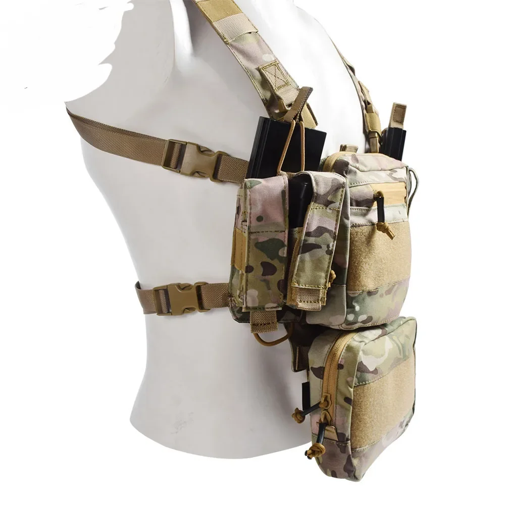 Tactical Adjustable H Harness Vest Molle System Chest Rig Magazine Pouch CS Airsoft Vest  Waist Pack Gear Dangler Pouch