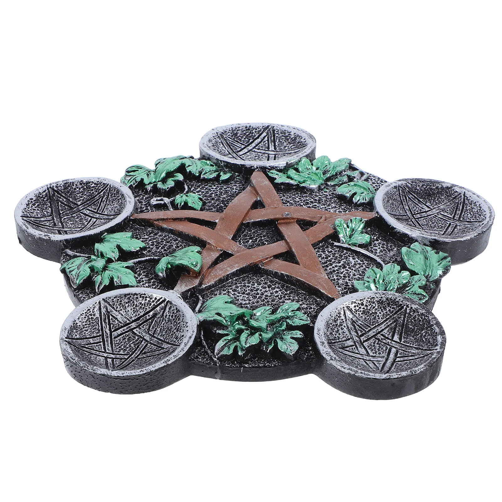 

1pc Pentagram Holder Resin Altar Candlestick Stand For Ceremony Ritual Decor Tealight Holder Home Wedding Party