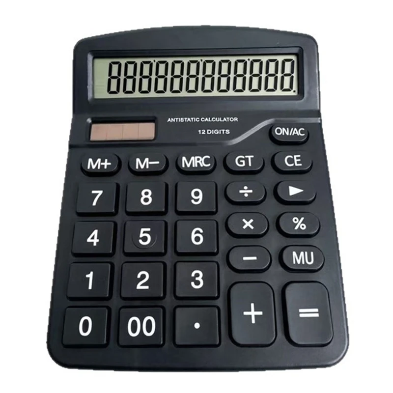 12 Digits Solar & Battery Dual Power Cleanroom-Grade Anti-Static Calculator for Electronics Workshops