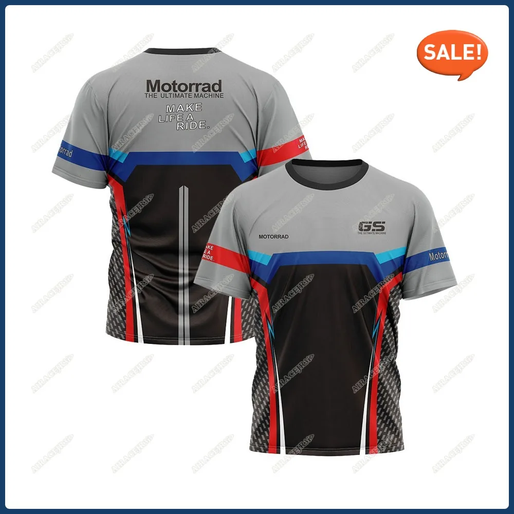 

Футболка GS Motorrad R1250GS/R1200GS/ F850GS/F750GS/Touring Motorcycle Racing ADVENTURE Черно-серые летние трикотажные изделия
