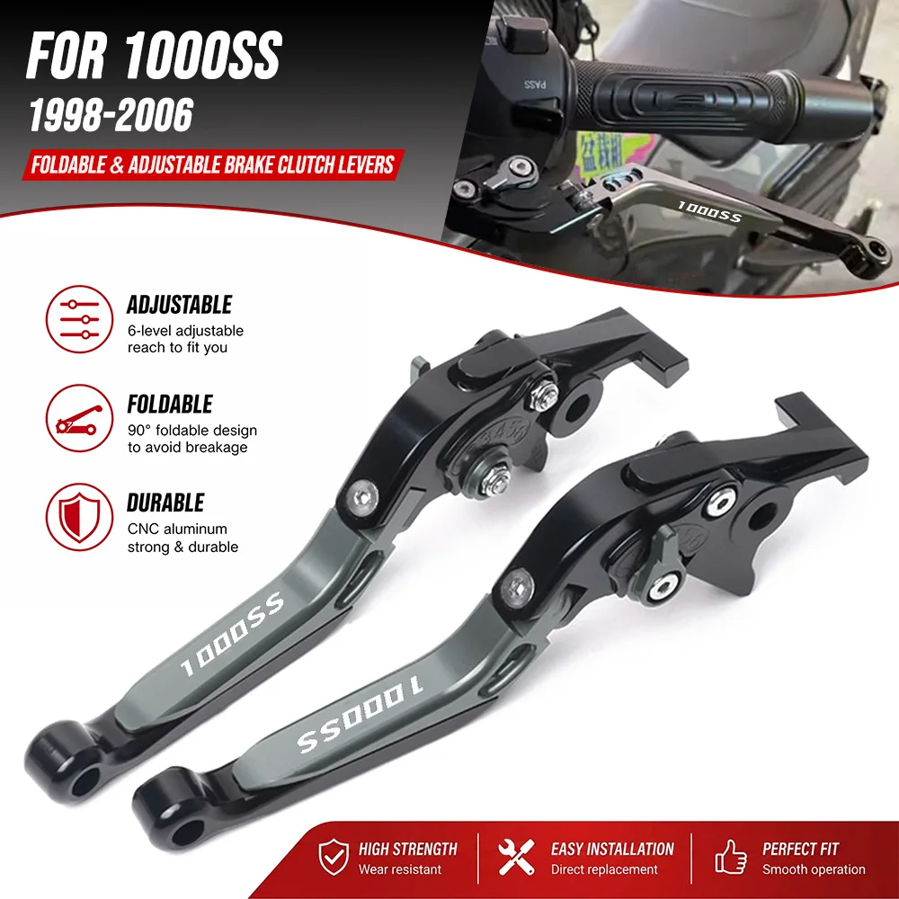 Adjustable Foldable Extendable Brake Clutch Levers for 1000SS 1000 SS 1998-2001 2002 2003 2004 2005 2006 Motorcycle Accessories