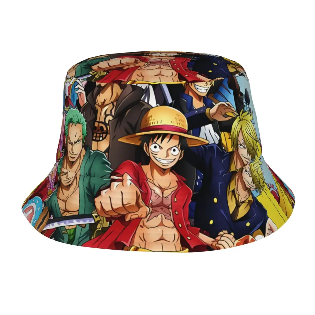 Unisex Bucket Hats One Piece Team Luffy Vocation Getaway Headwear Lightweight Hiking Fishing Cap Irish Country Hat Gifts Idea