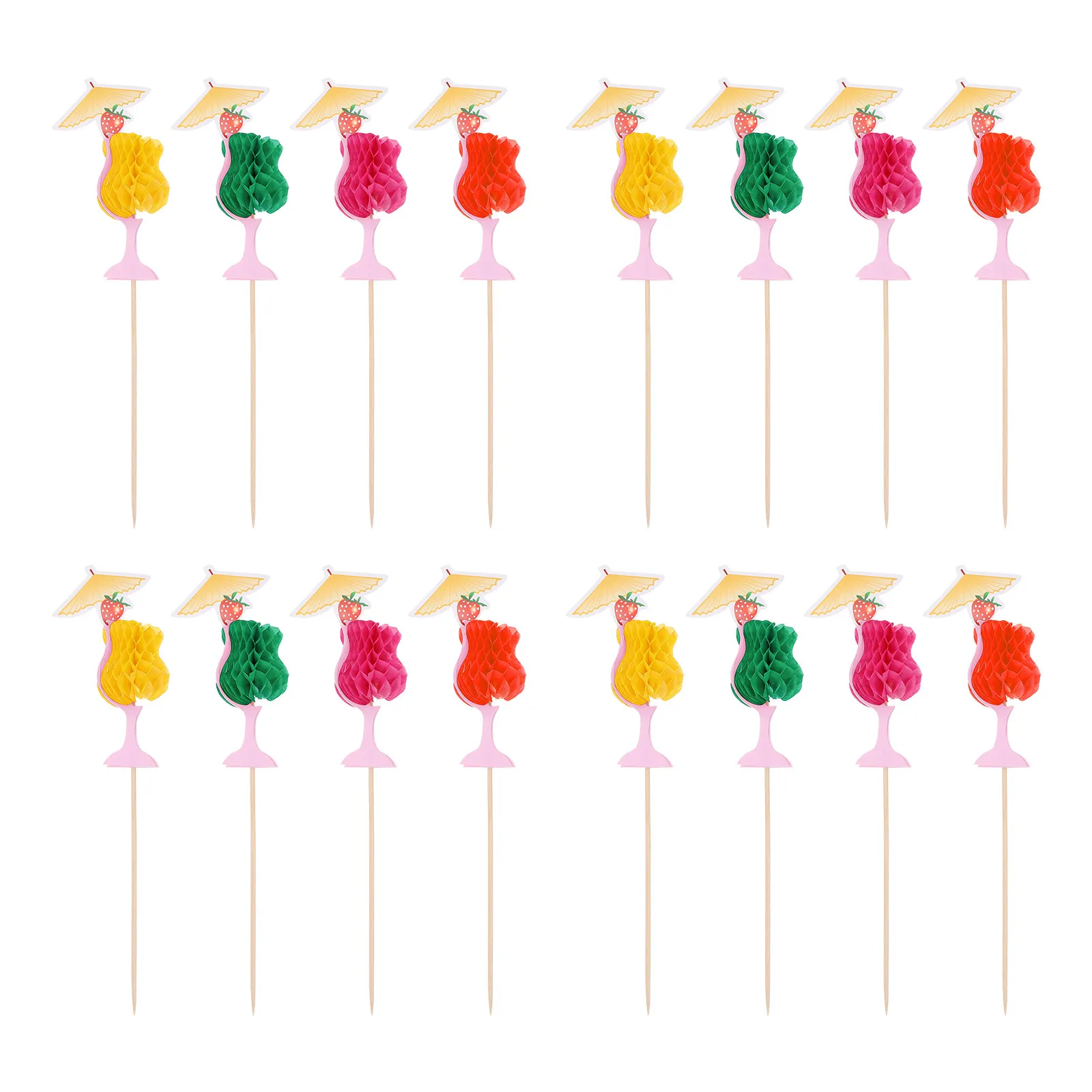 50pcs Cocktail Picks Cartoon Fruit Toppers For Dessert Cake Drink Decorations Party Banquet Supplies Kitchen Bar Tools