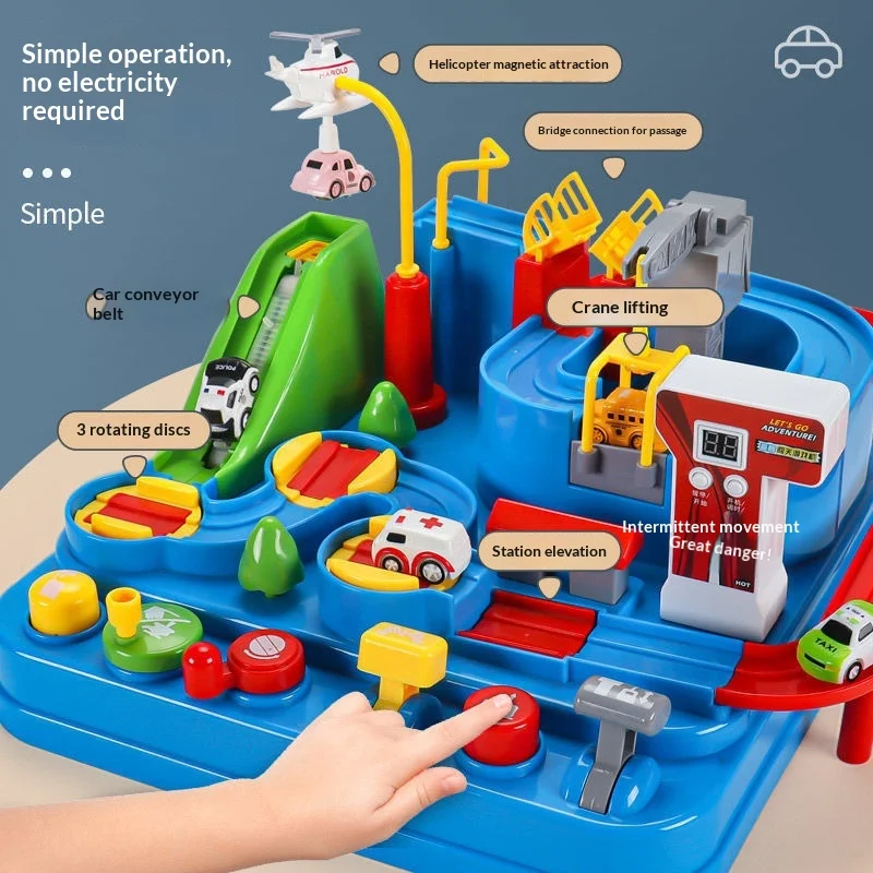 Racing Rail Car Model Train Track Adventure Game Animals Space Rocket Toys Children Educational Brain Mechanical Interactive