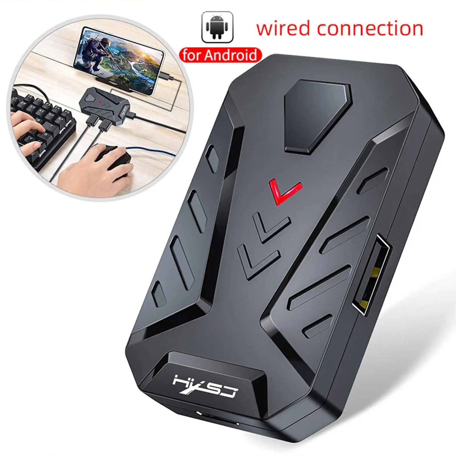 Keyboard Mouse Converter Portable Mobile Game Keyboard and Mouse Adapter BT Connection Support Android System