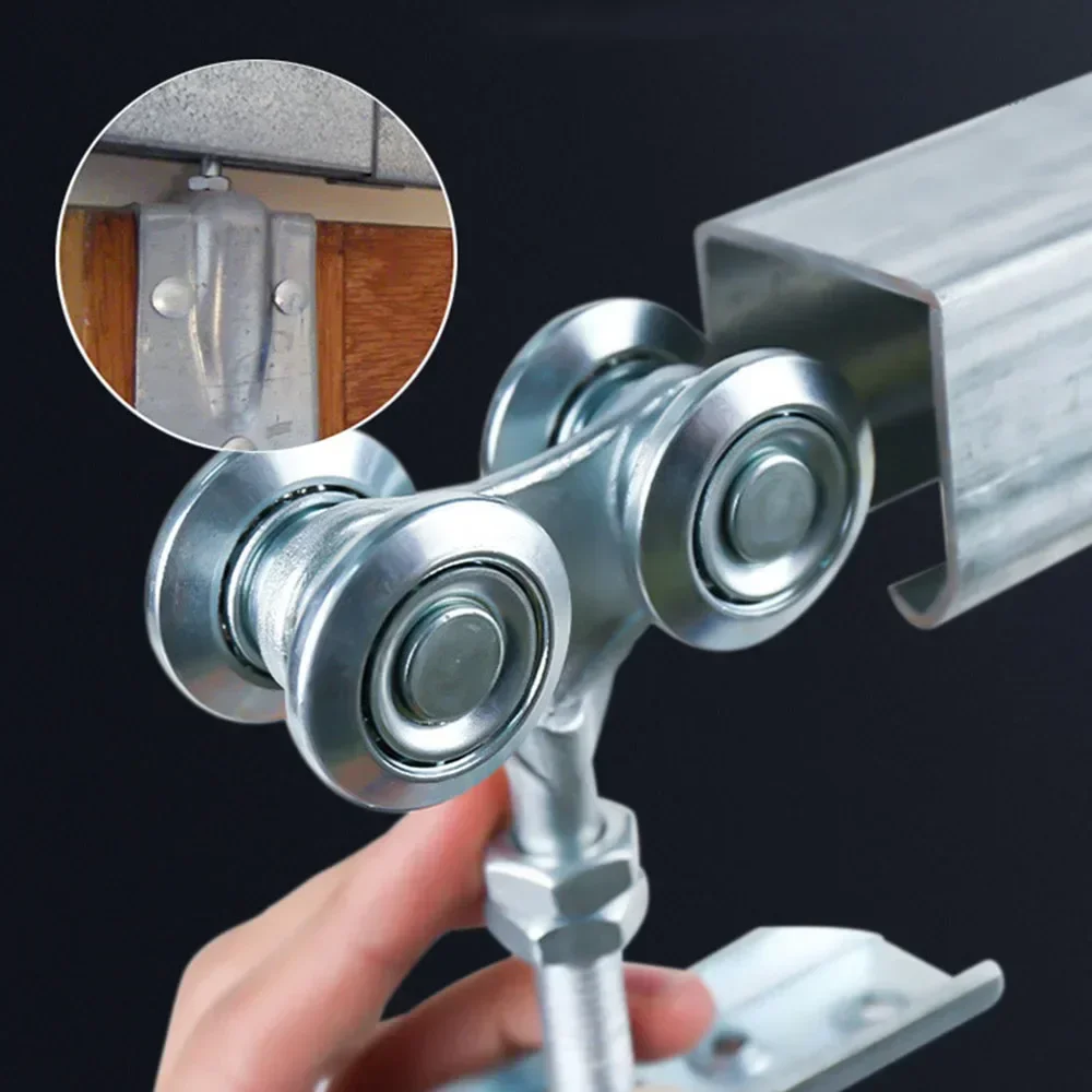 

1PC Industrial Steel Sliding Door Pulley Hardware Tool Suspension Track Channel Hub Accessory H2 H3 for Home Renovation
