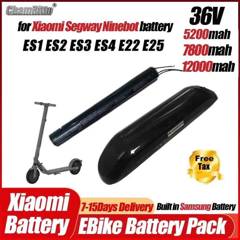 

36V Scooter External Battery 5200mah 7800mah 12800mah Lithium Battery pack for 36v Segway Ninebot e bike ES1 ES2 ES3 ES4 E22 E25