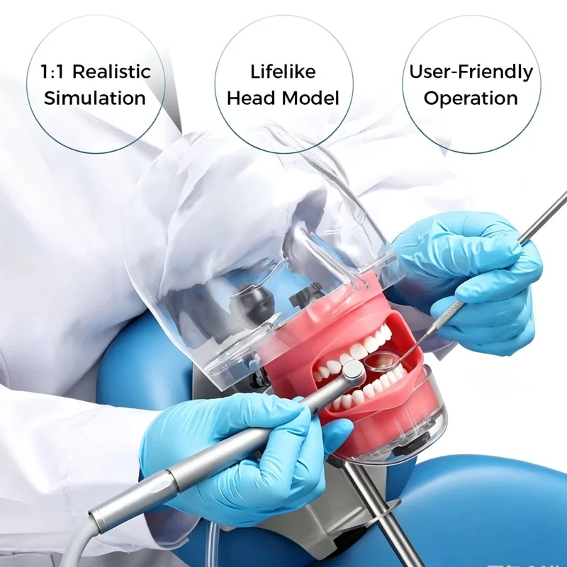 1SET Dental Simulator Mannequin Head Teaching Head Mold Typodont Tooth Model with 28 Removable Teeth for Simulations Practice