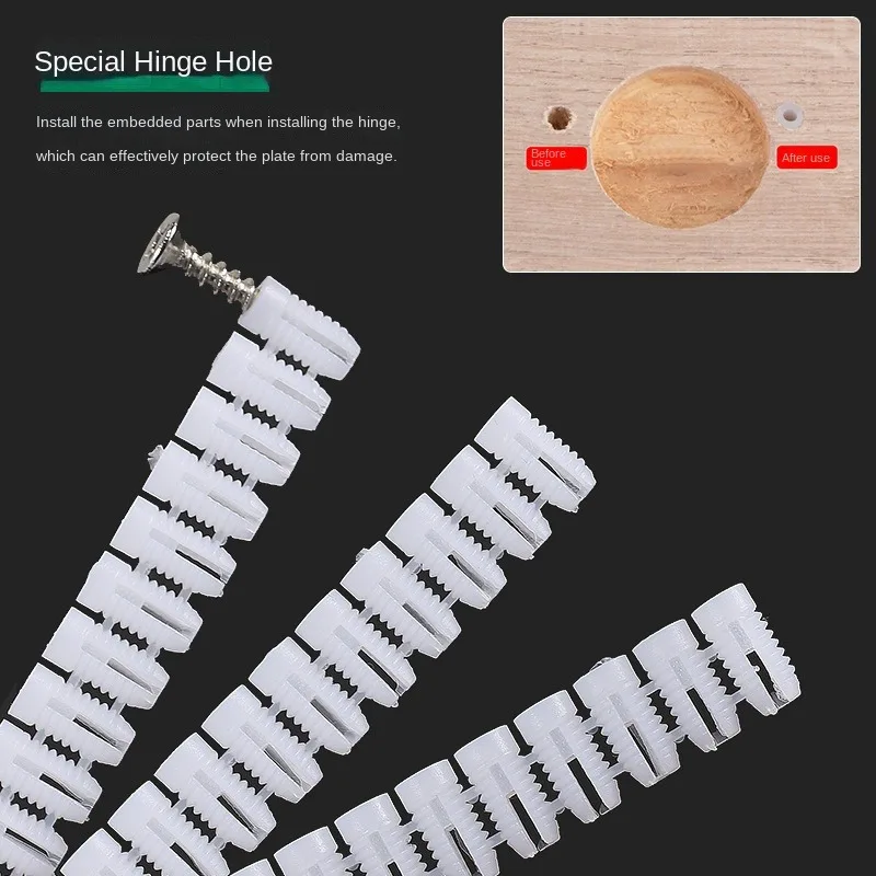 100PC/lot M4 M6 plastic Expansion Pipe Flat Head Self-Tapping Screw Nylon Tube bolt Wall Wood Hardware decoration Fasteners