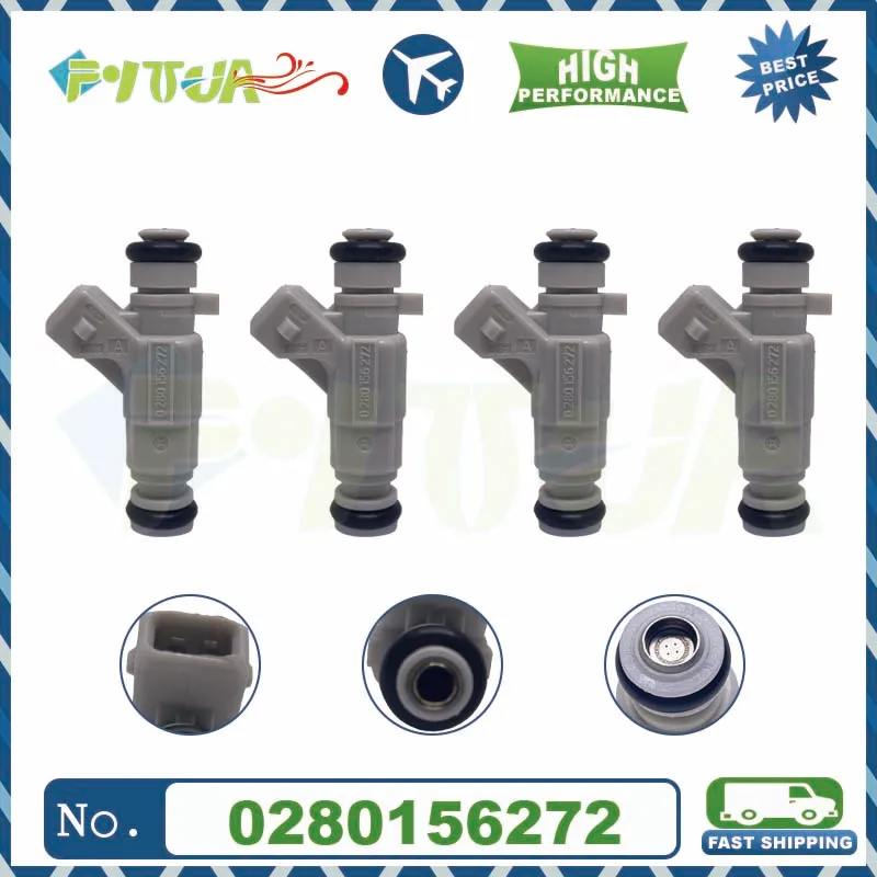 4pcs Fuel injector 0280156272 For CITROEN C3 C4 Set