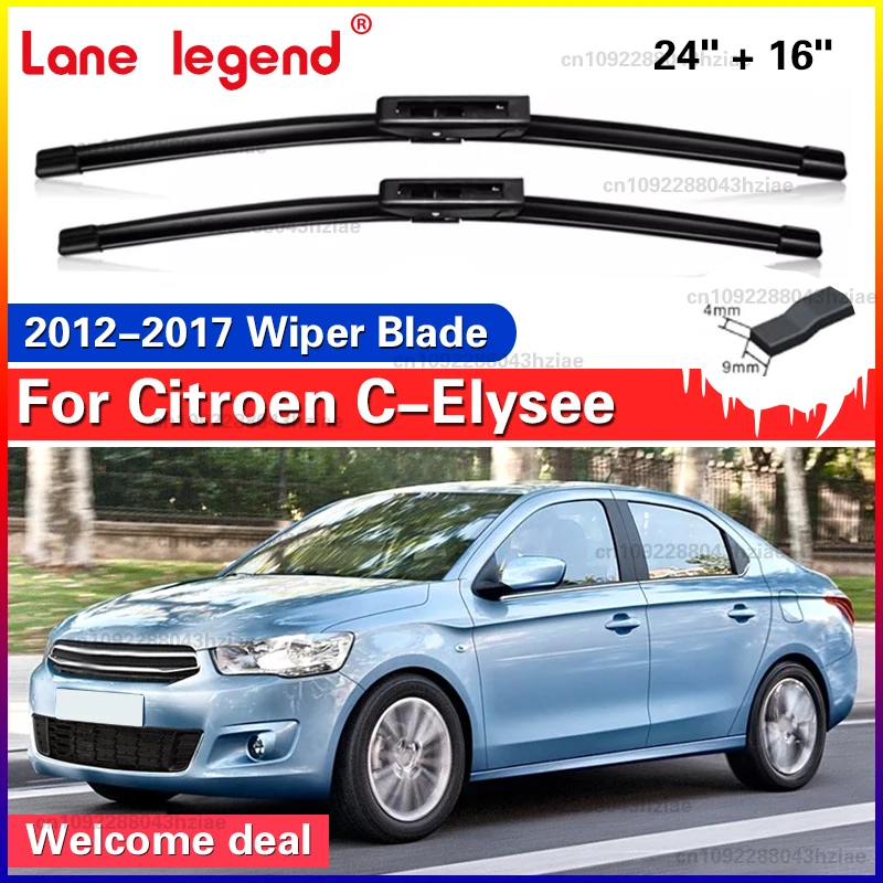Auto Wischer Klinge Sets Fit Für Citroen C-Elysee Frontscheibe Fenster MK2 24 "16" 2012 2013 2014 2015 2016 2017
