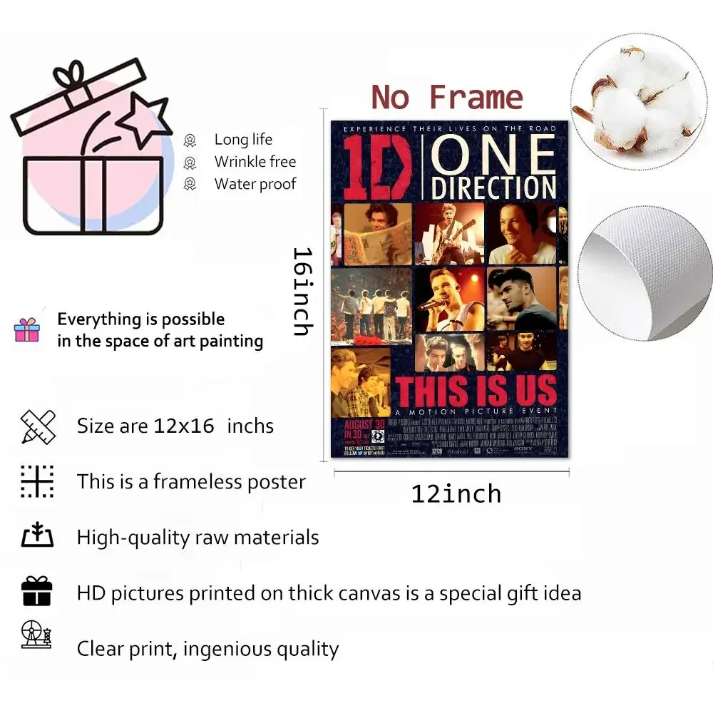 Band Mainstream Pop One Direction Painting Calligraphy Canvas Print Wall Mural for Living Room Decor Gifts