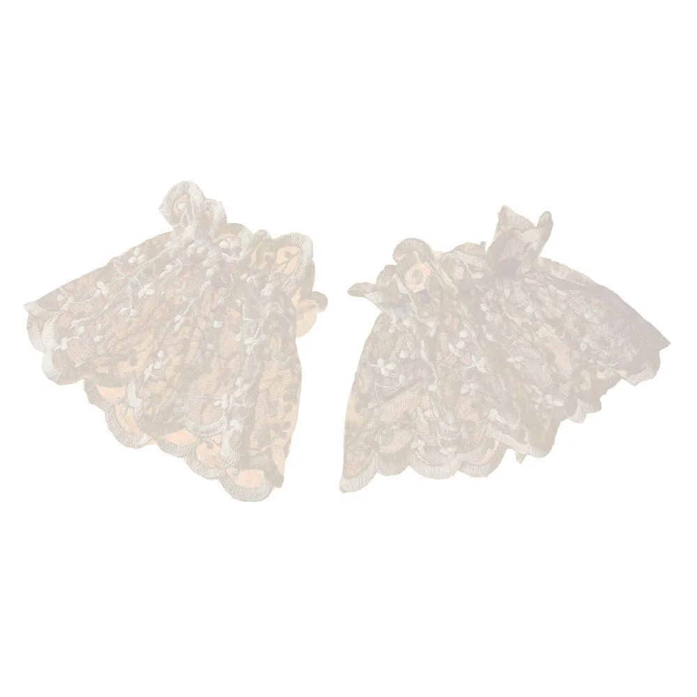 

Fashion Detachable Lace Fake Collar Floral Embroidery Hollow Pattern Faux Sleeves Transparent Statement Collar Women