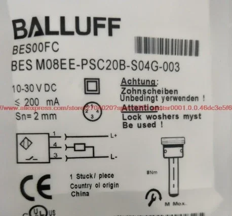 100% NEW BES M08EE-PSC20B-S04G-003 proximity switch DC PNP normally open sensor