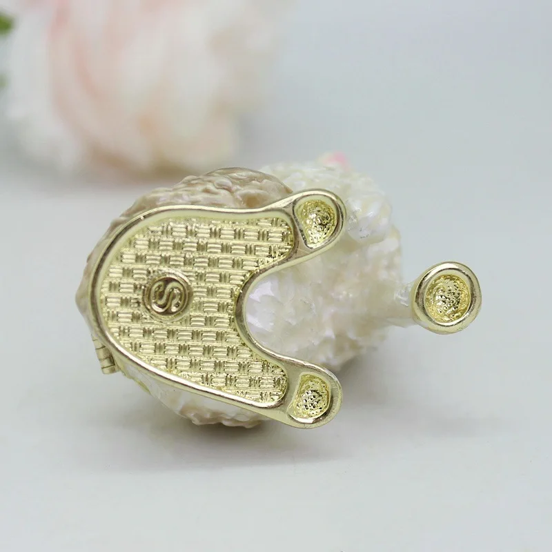 SHINNYGIFTS New Year Creative Gift Dog Trinket Box Hinged Mini Jewelry Trinket Box Collectiable Cute Animal Stuate for Home Deco