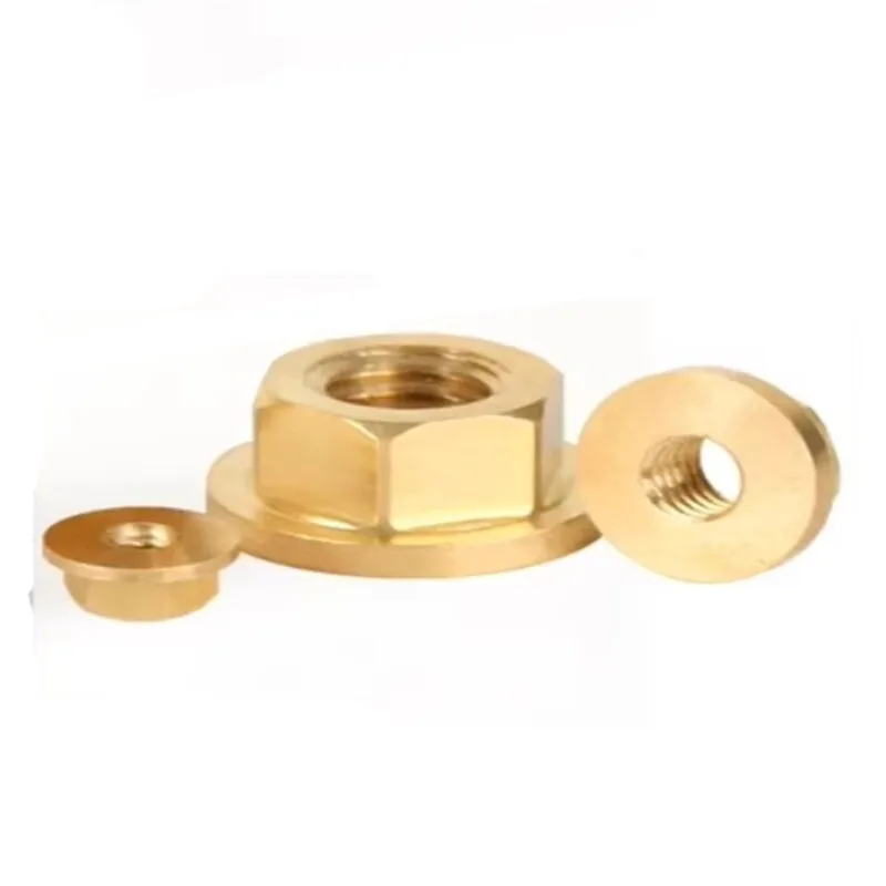 20-2Pcs M3 M4 M5 M6 M8 M10 M12 Brass Copper Hex Head Serrated Spinlock Flange Nut Locknut