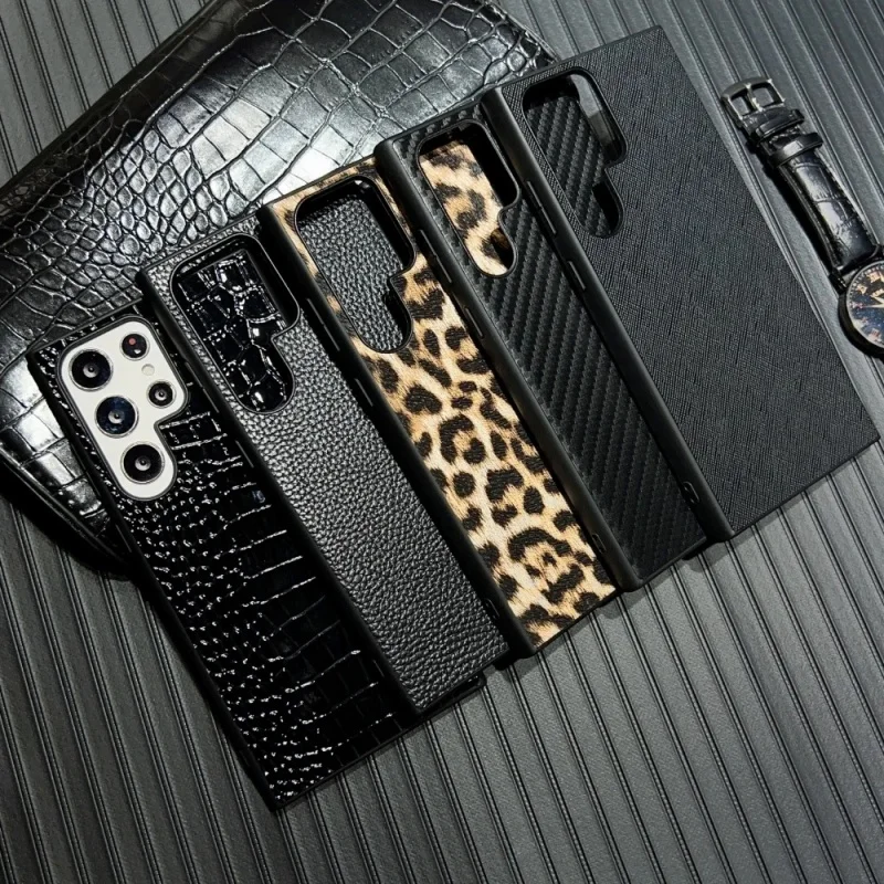 

Luxury Leopard Snake Crocodile leather Case case for Samsung Galaxy S25 S24 Ultra S23 S22 Plus S25 S26 Ultra protection Cover