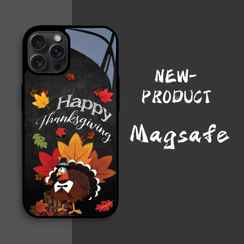 2024 Happy Turkey Day Thanksgiving Day Phone Case For IPhone16 15 14 13 12 11 Pro Xs Max Mini XR X 7 8 Plus Luxury Mirror Hard