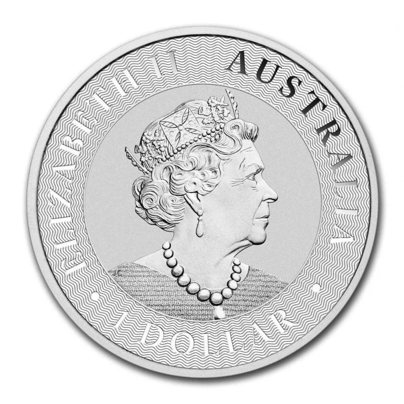 

Australian Kangaroo Commemorative Coin, 1 oz .9999 Fine Silver, Random Year (2015-Present), Brilliant Uncirculated Condition