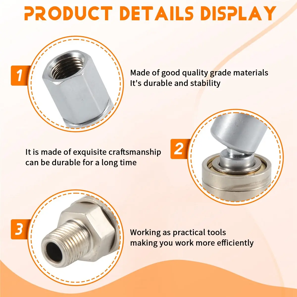 howhow Airless Straight Hose Swivel Connector Universal 360 Quick Joint Fittings Air Hose Quick Coupler Airless Paint Spray