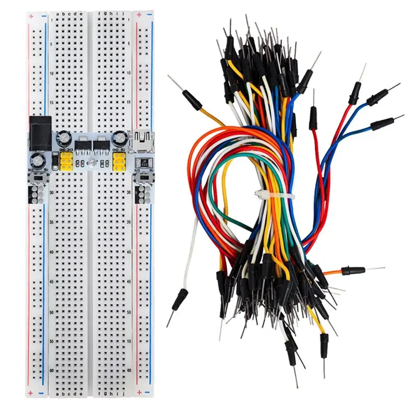 L62A MB102 2-Way 3.3V/5V Output Breadboard Power Supply Module-For Solderless White Breadboard Prototyping