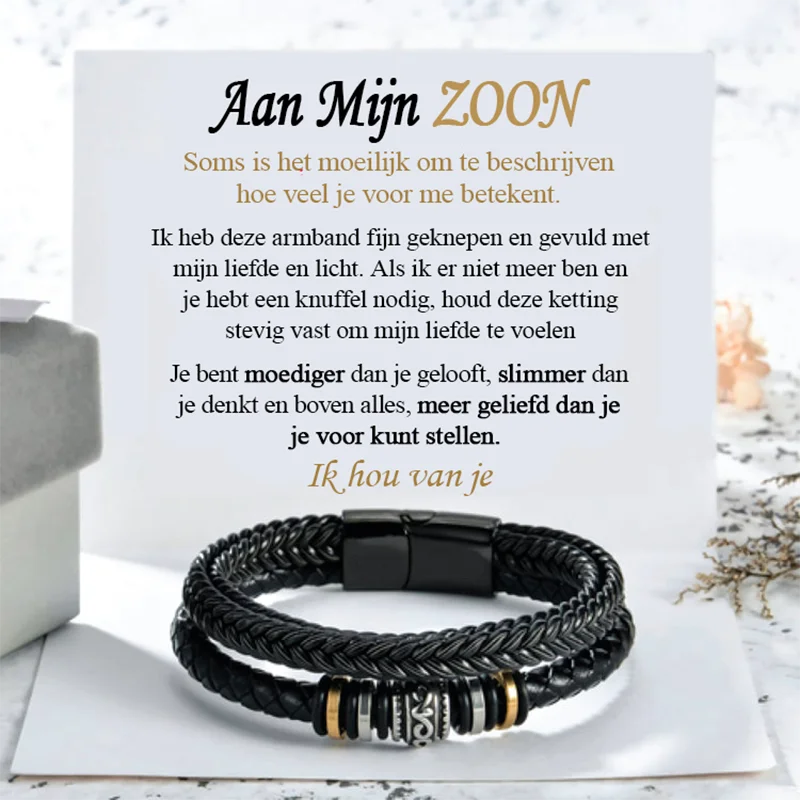 To My Son Bracelet Friend Gift From Mom Bracelet Stainless Steel Eternal Love Bond Gift  Vergeet nooit hoeveel ik van je hou