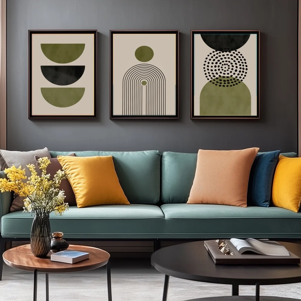 3pcs frameless Canvas Painting Canvas Painting Abstract  Artwork for Home & Office Decor- Boho Print Modern Mid- Century Style G