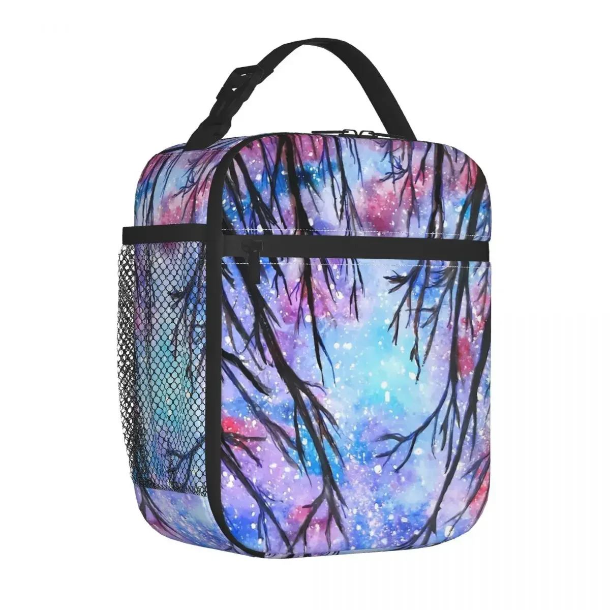 

Lunch Bag October Starry Night Portable Zipper Lunch Box Adult Abstract Galaxy Outdoor Picnic Cooler Bag Oxford Tote Food Bags