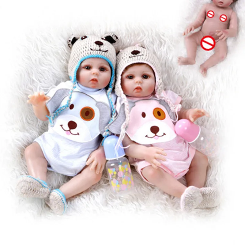 

48CM Bebe Doll Reborn Baby Boy Doll Twins Full Body Soft Silicone Realistic Baby Bath Toy For Kids Birthday Gifts Child Playmate