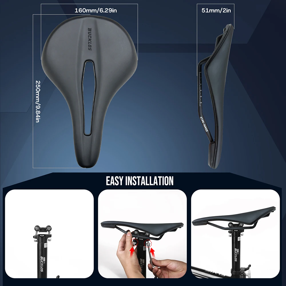 BUCKLOS Vacuum Bicycle Saddle 150mm 160mm Bicycle Seat Hollow Breathable Road Mountain Bike Seat Cushion Bike Accessories